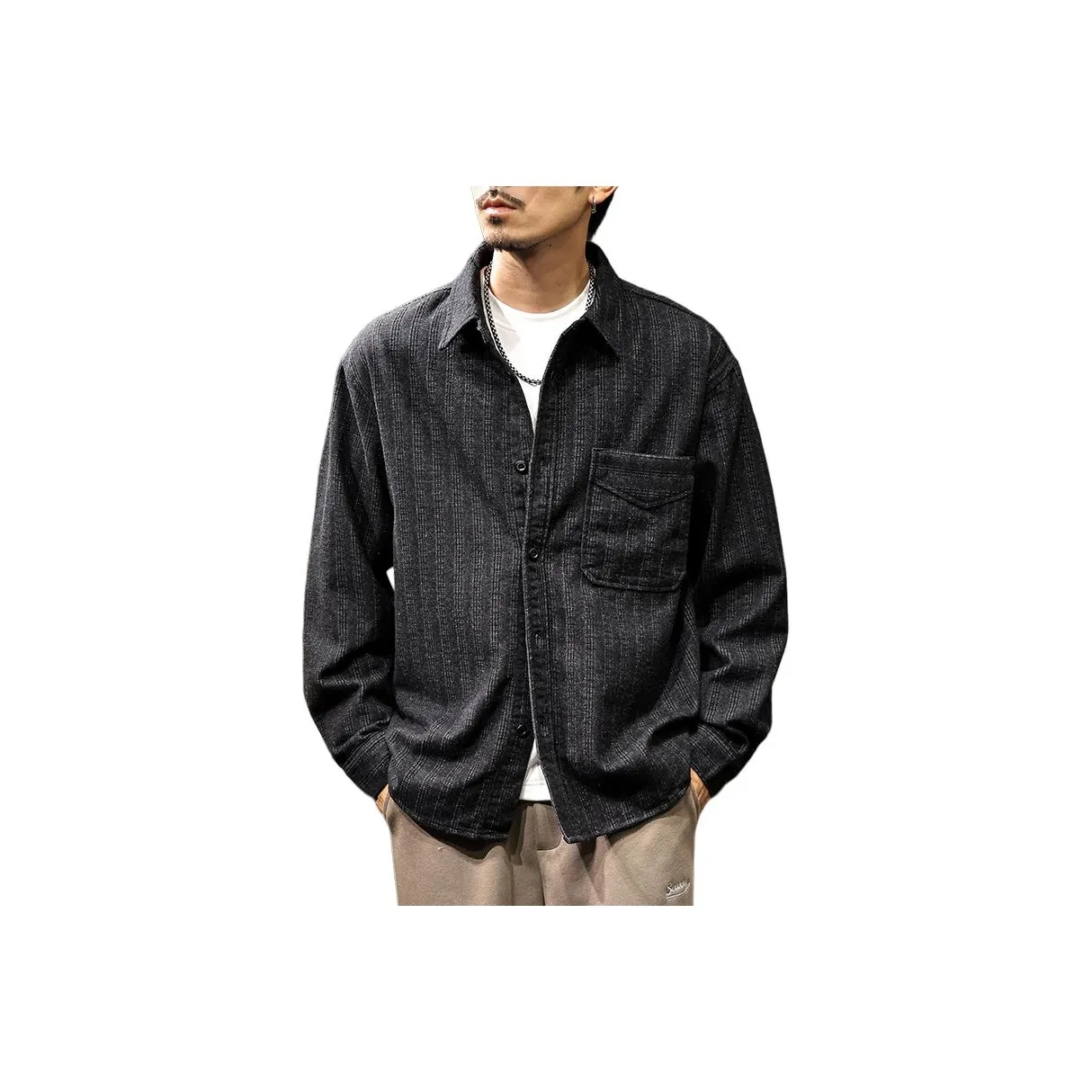 LUJIEBANG Мужские черные рубашки