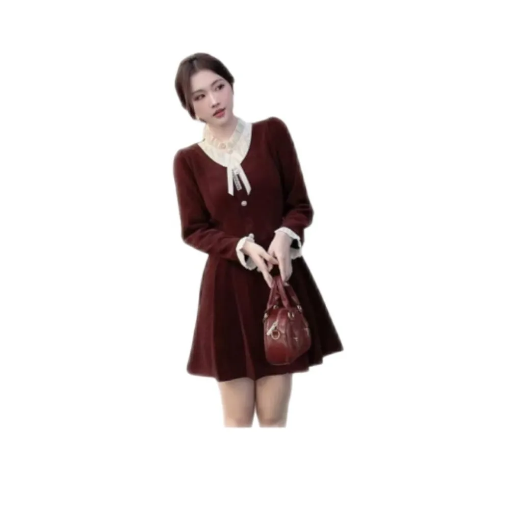 TONYBEAR Red Женские Длинные Платья с Длинными Рукавами