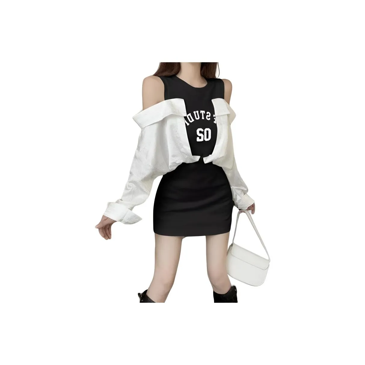 XIANSINIAO Длинное платье с длинными рукавами женское