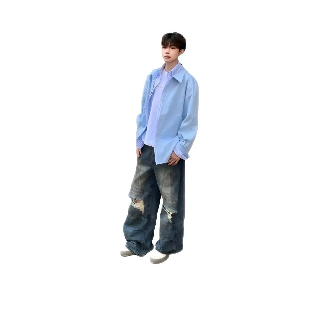 ENPofficial Длинный рукав рубашка пальто мужской