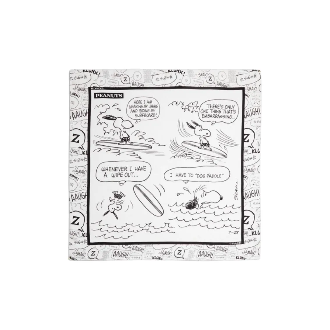 COACH Шарфы из шелка Тутовый женские мел белый черный