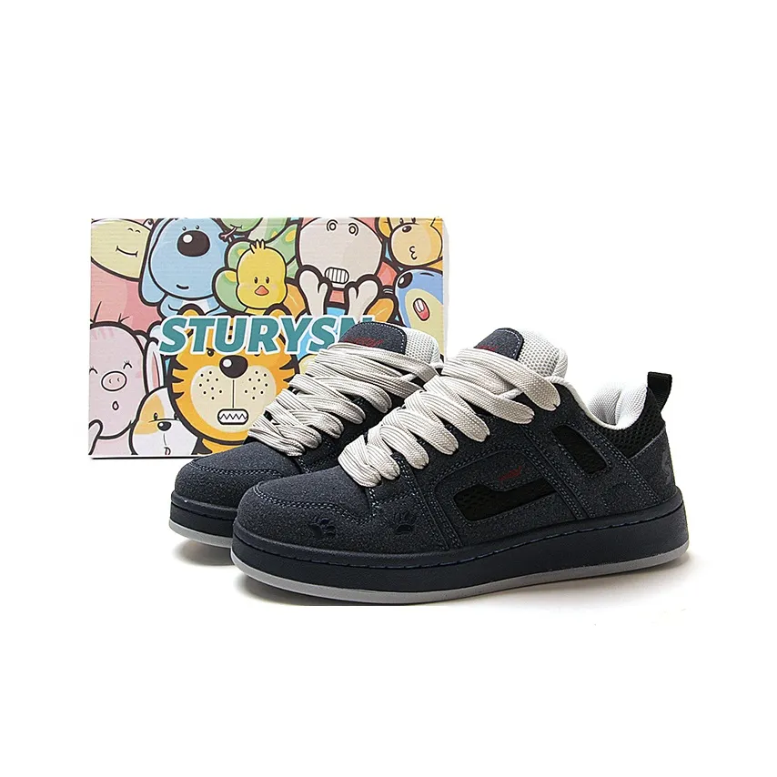 STUR YSN Износостойкий и Легкий Низкий Топ Скейтборд Кроссовки Унисекс Темно-Синий