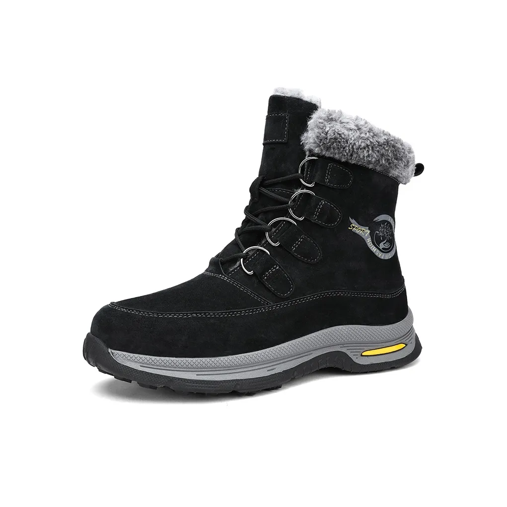 H2 Платформа Высота Увеличивающая Флисовая Подкладка Теплая Противоскользящая Устойчивая к Износу Обувь Ботинки для Снега Мужские