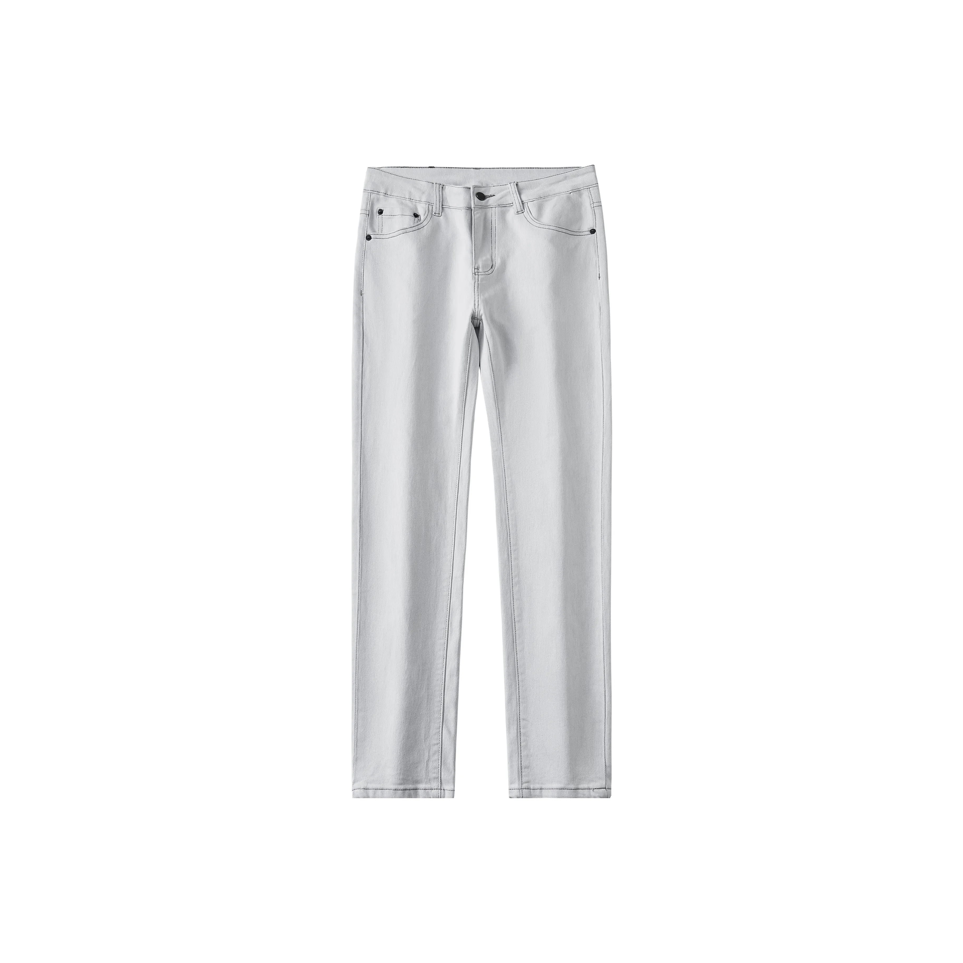 KM Светло-серый Унисекс Джинсы