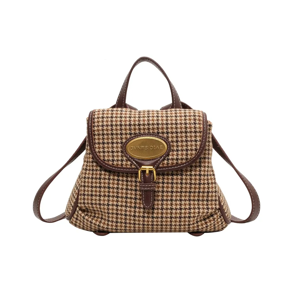 Chinllo ПУ (полиуретан) Рюкзак Обычный Cocktail Клетчатый Кофе Кофе Бургунди Черный