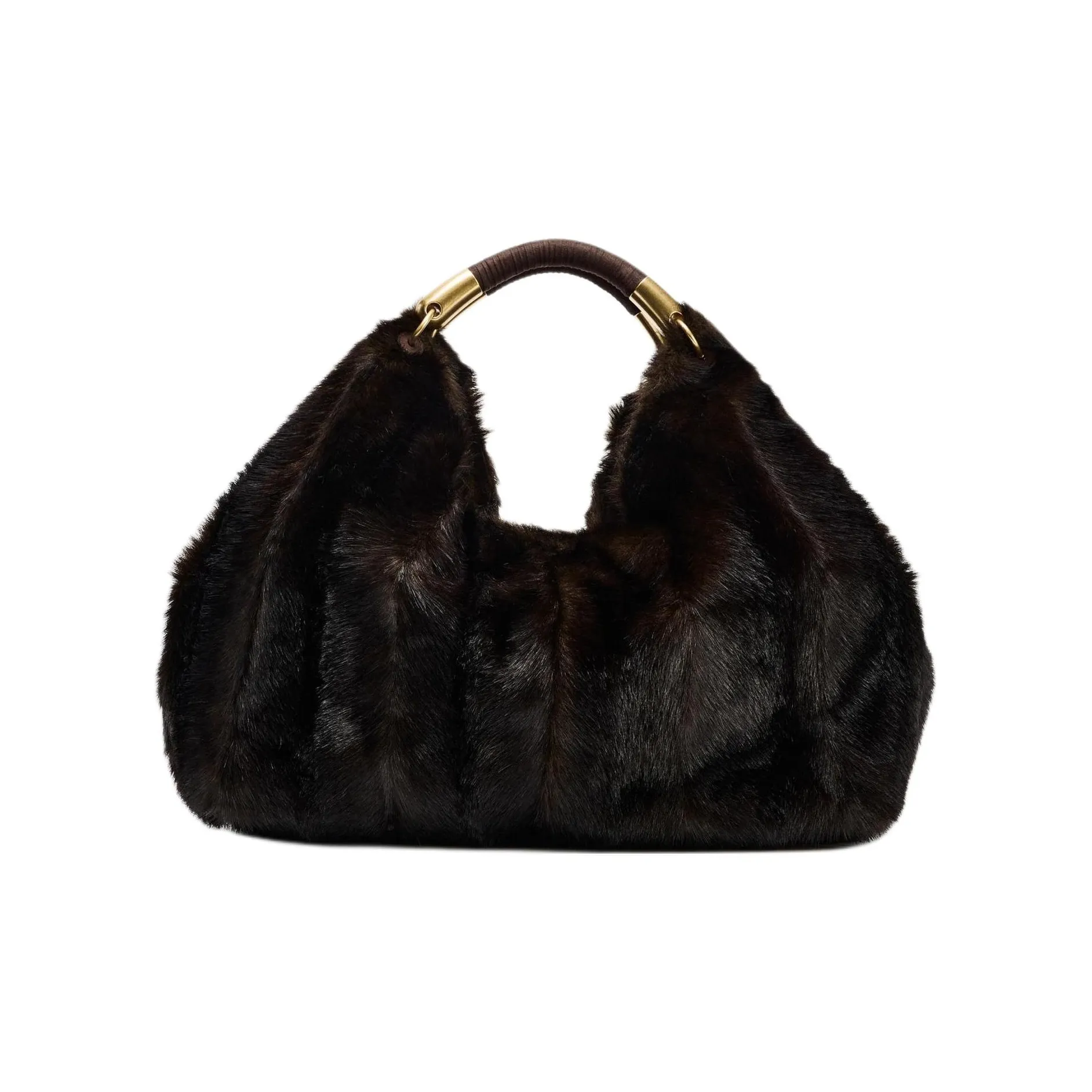 ZARA Модакрил Сумка Экстра-большая Женская Коричневая