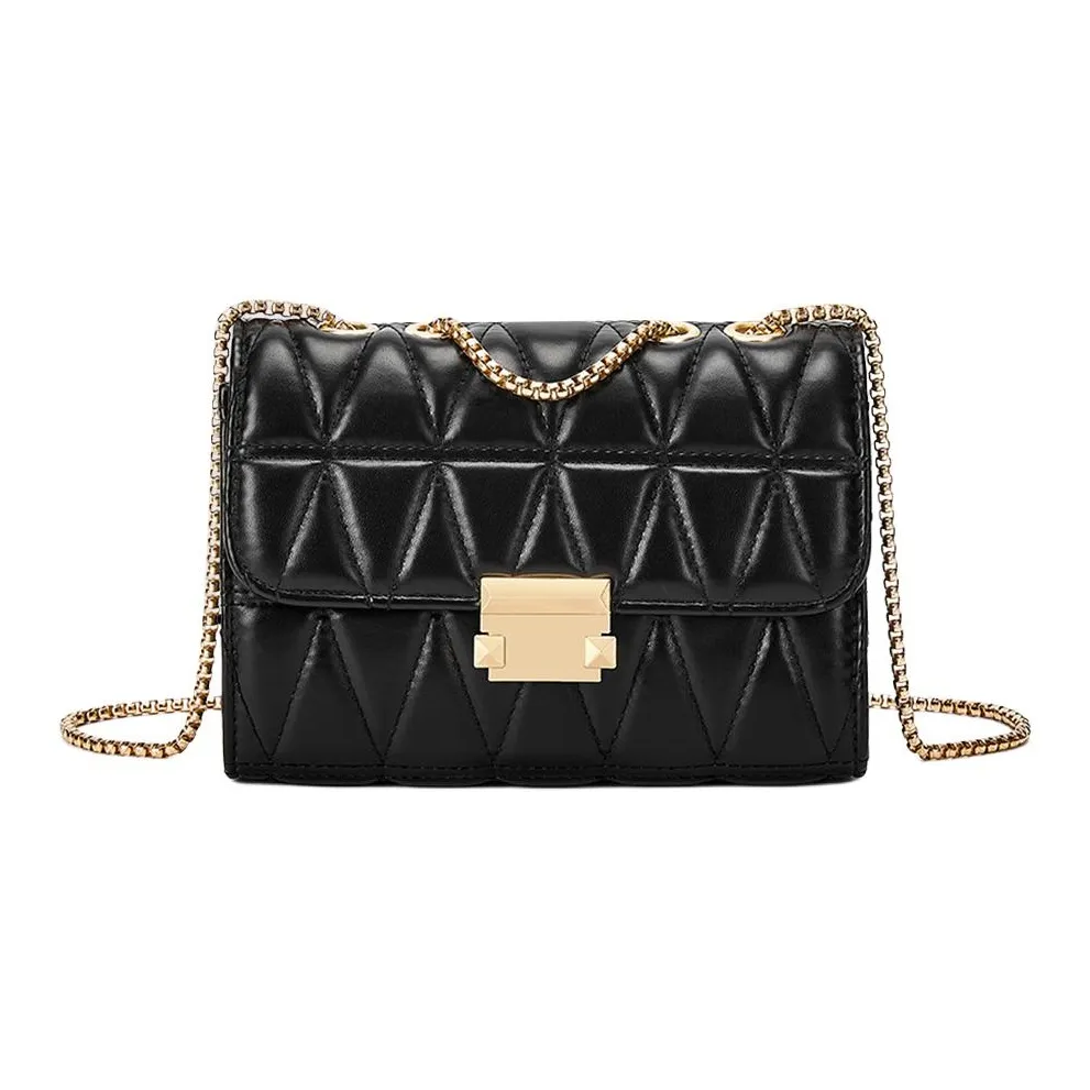 ST SAT Сумка с цепочкой из синтетической кожи с узором "ромб" сумка через плечо маленькая сумка на плечо черная белая женская