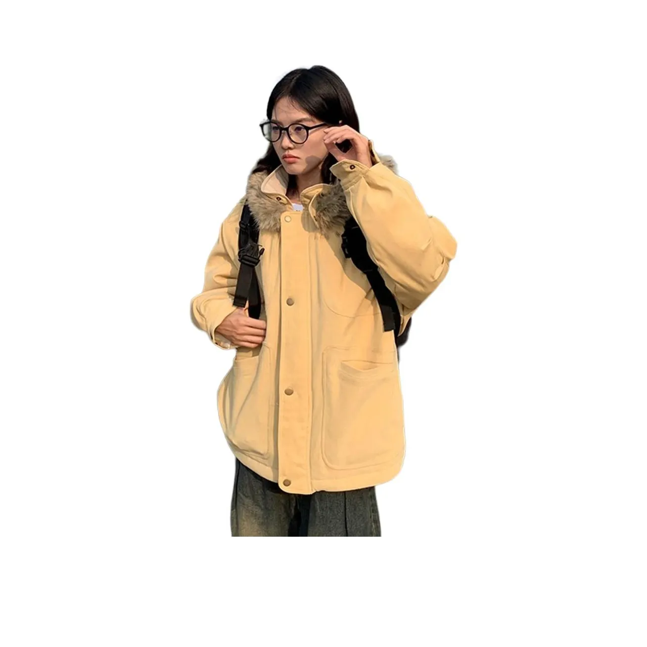 BONAS Светло-желтый женский пуховик