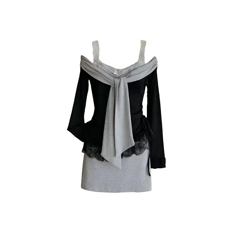 HUINIAN Платье+Топ Женские Комплекты с Юбкой