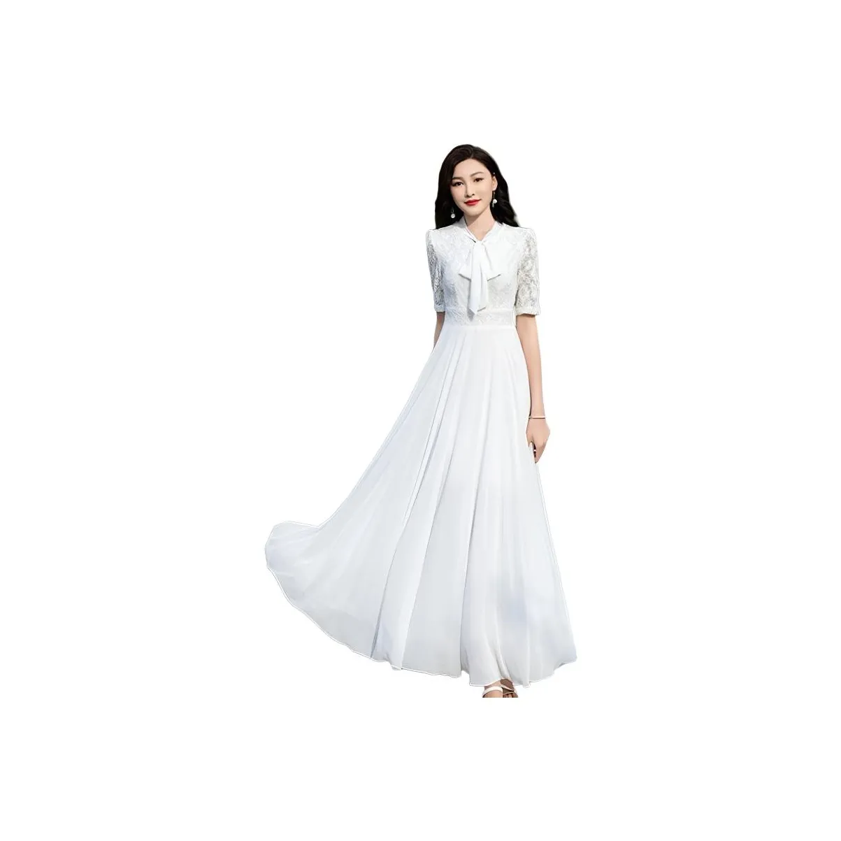 XIANSINIAO Длинное платье с длинными рукавами женское
