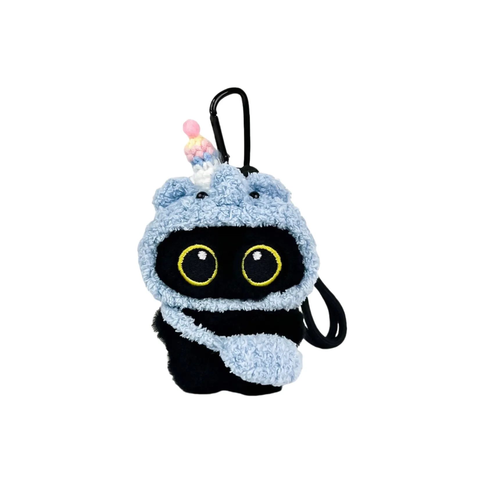 Fat Fat Dragon Милый Котенок Животные Головной убор Большеглазый Черный Кот Плюшевый Брелок 10 см Высота