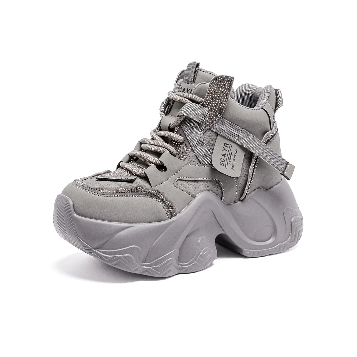 The Mystery Of Glamour Амортизация Высота Увеличение Высокий Топ Толстая Подошва Женские