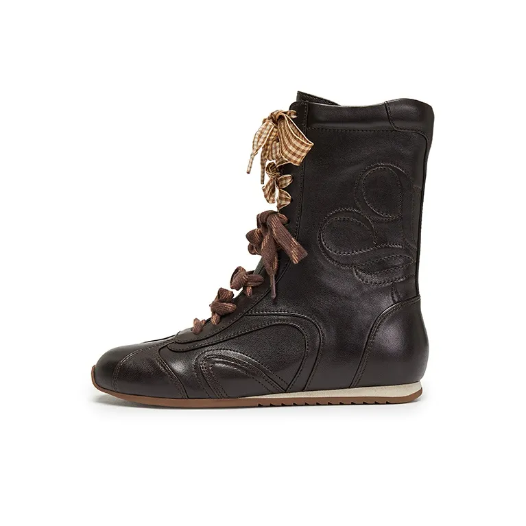 Joypeace AUTUMN Каштановые ботильоны с каблуком 1,5 см женские