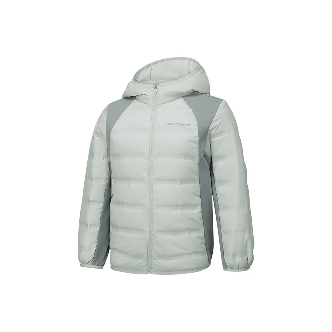 Skechers Пуховик Высокий Здание Серый Детский