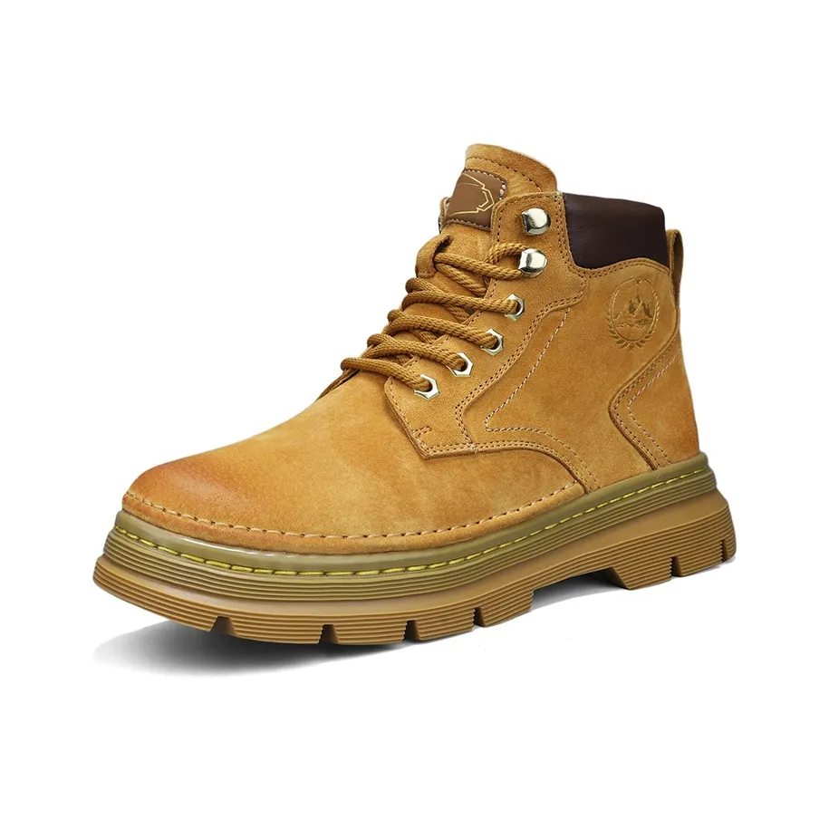 BANGNEY Tough Желтые Ботинки Носки Экипаж Мартин Ботинок Мужской