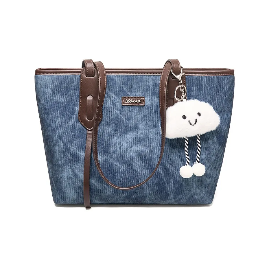 AOKANG Полиуретановая кожа Сумка через плечо Большая Женская Синий Оливково-зеленый