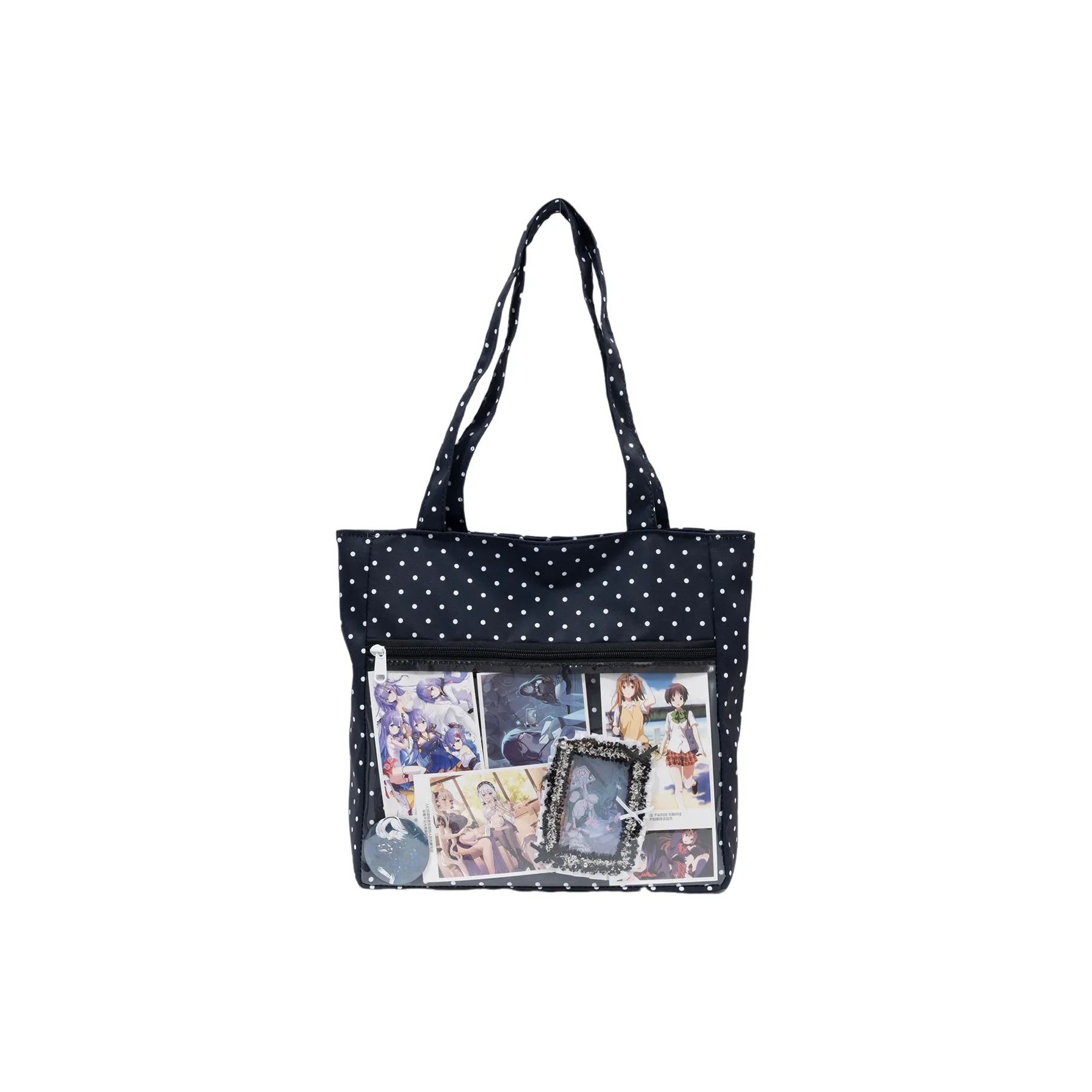 MOWAP Нейлон Тоут Сумка для рук Женская Черный Белый