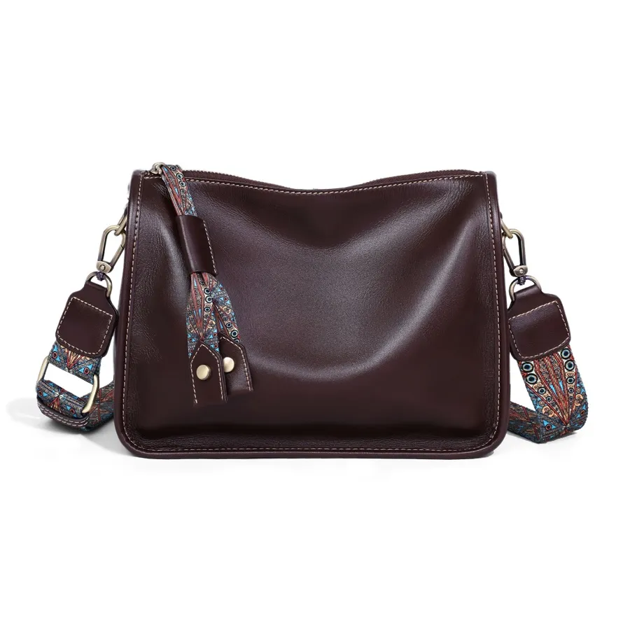 MILLIE'S Сумка через плечо из коровьей кожи сумка Boston стандартная женская темный кофейный карамельный