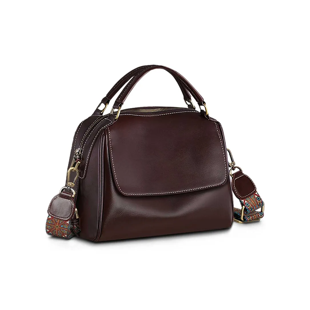 VINEY Коровья кожа Сумка Стандартная Женская Кофе Экрю