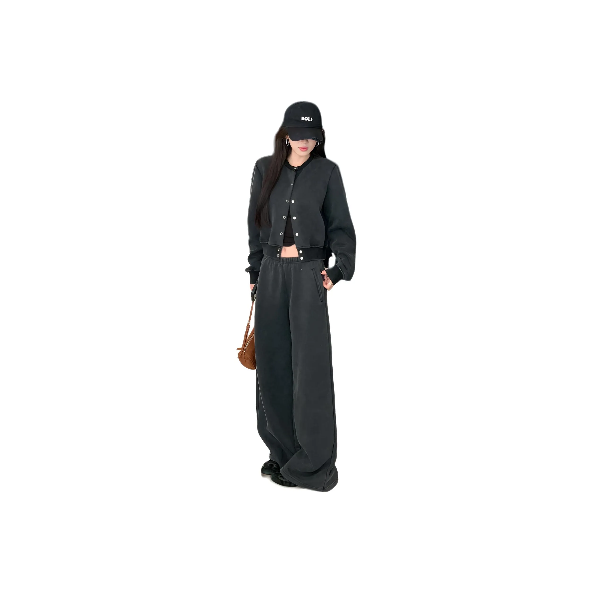 PZHK Топ+Брюки Женские Повседневные Костюмы