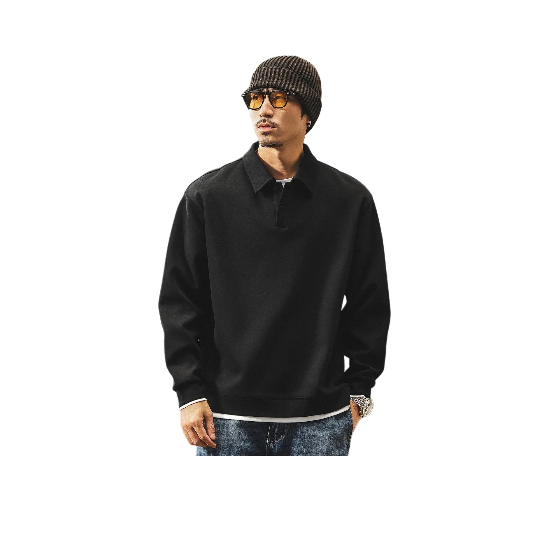 JIELEINUO Черный Мужской Свитшот