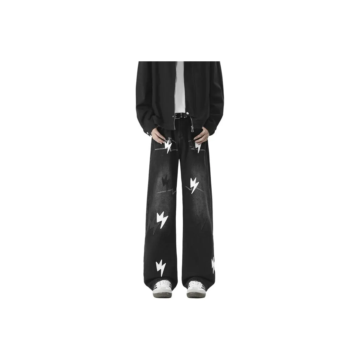 JIARONG Черные Унисекс Джинсы