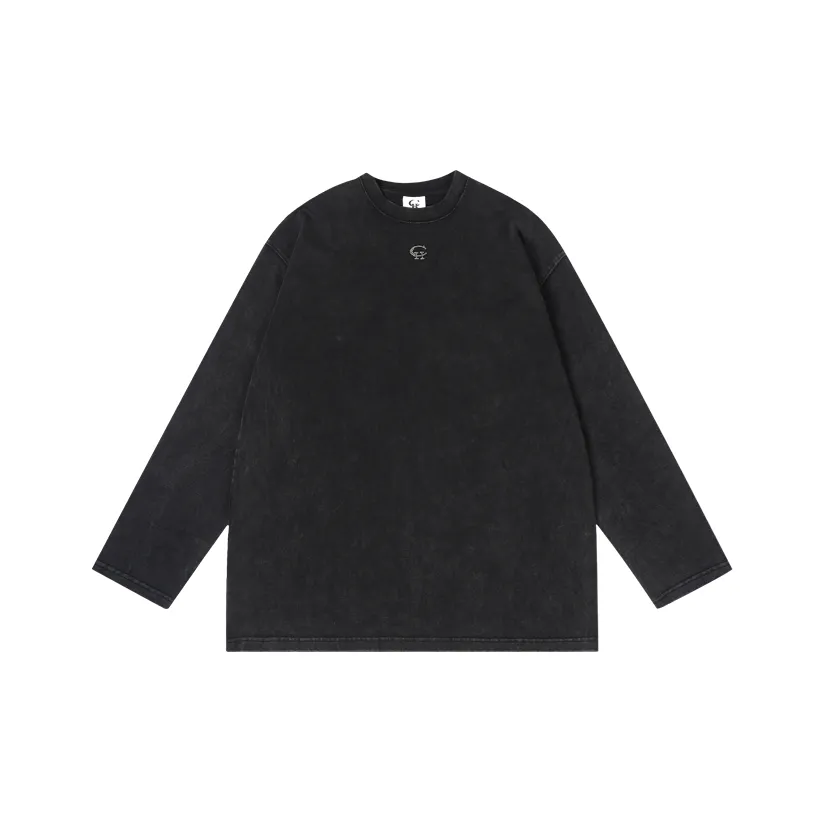 Couple Hunnid Промытый Длинный Рукав Т-Рубашка Унисекс