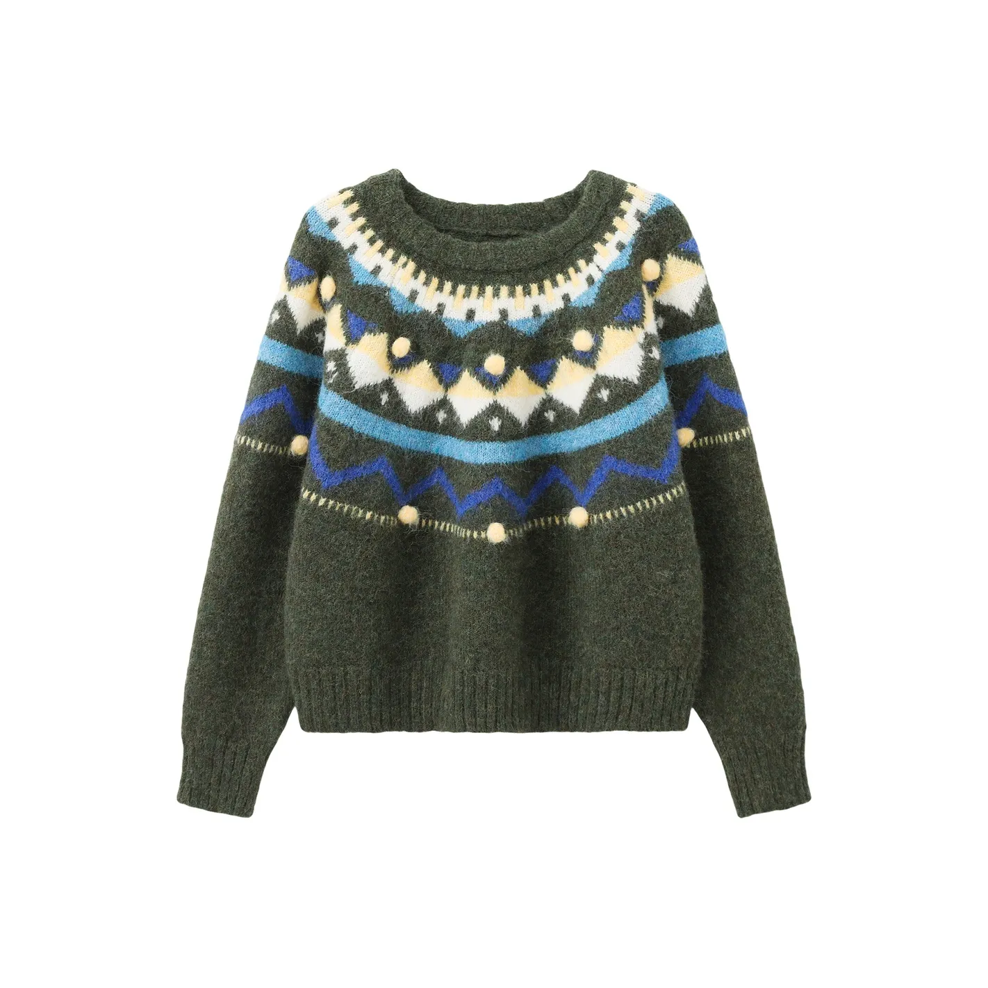 YOUXIANG Лесной зеленый Женские Свитера