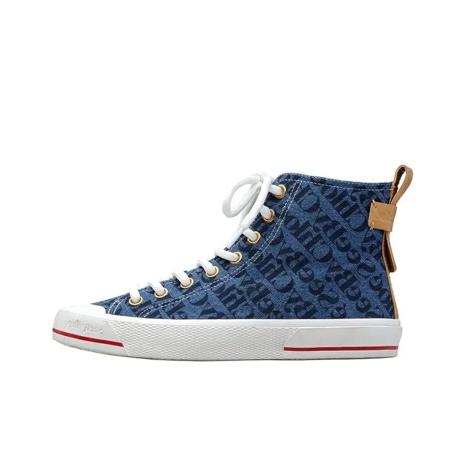 See By Chloe Canvas Shoes Women's High Top Blue