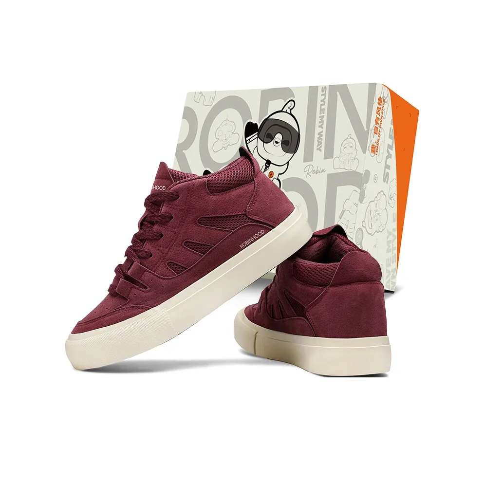 ROBINHOOD Износостойкий Легкий Дышащий и Противоскользящий. Высокий Топ Скейтборд Кроссовки Мужские
