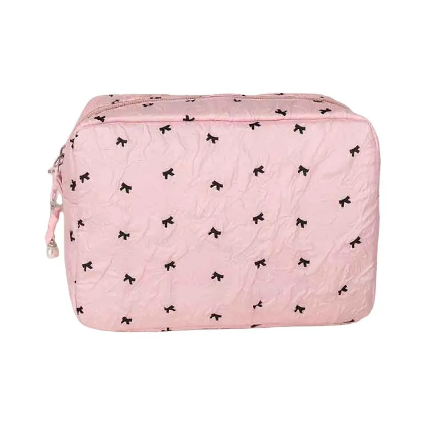 RULINSHI Портативный Бант Милый Большой объем Короткий Distance Путешествие Уход за кожей Сумка для хранения Makeup Bag Сумка для туалетных принадлежностей