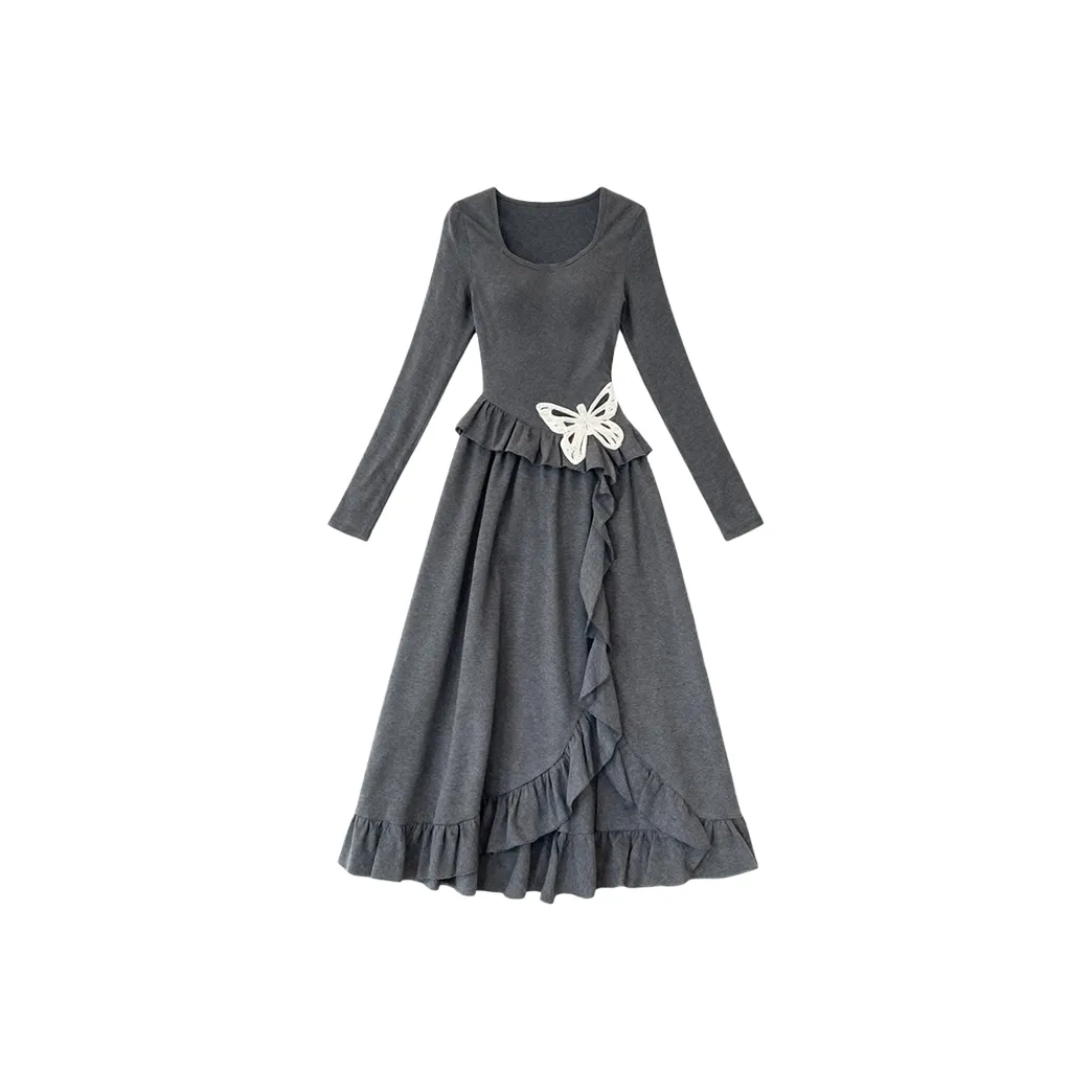 EMDPN Длинное платье с длинными рукавами женское