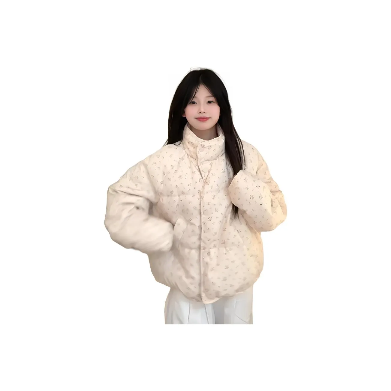 BONAS Розовые цветы Женские пуховики