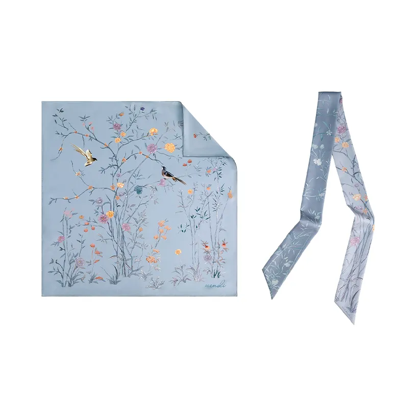 WENSLI 100% шелк тутового шелкопряда Ручная катушка Квадратный шарф Twilly Ободок Сумка Ремень Yingchu Язык Женские