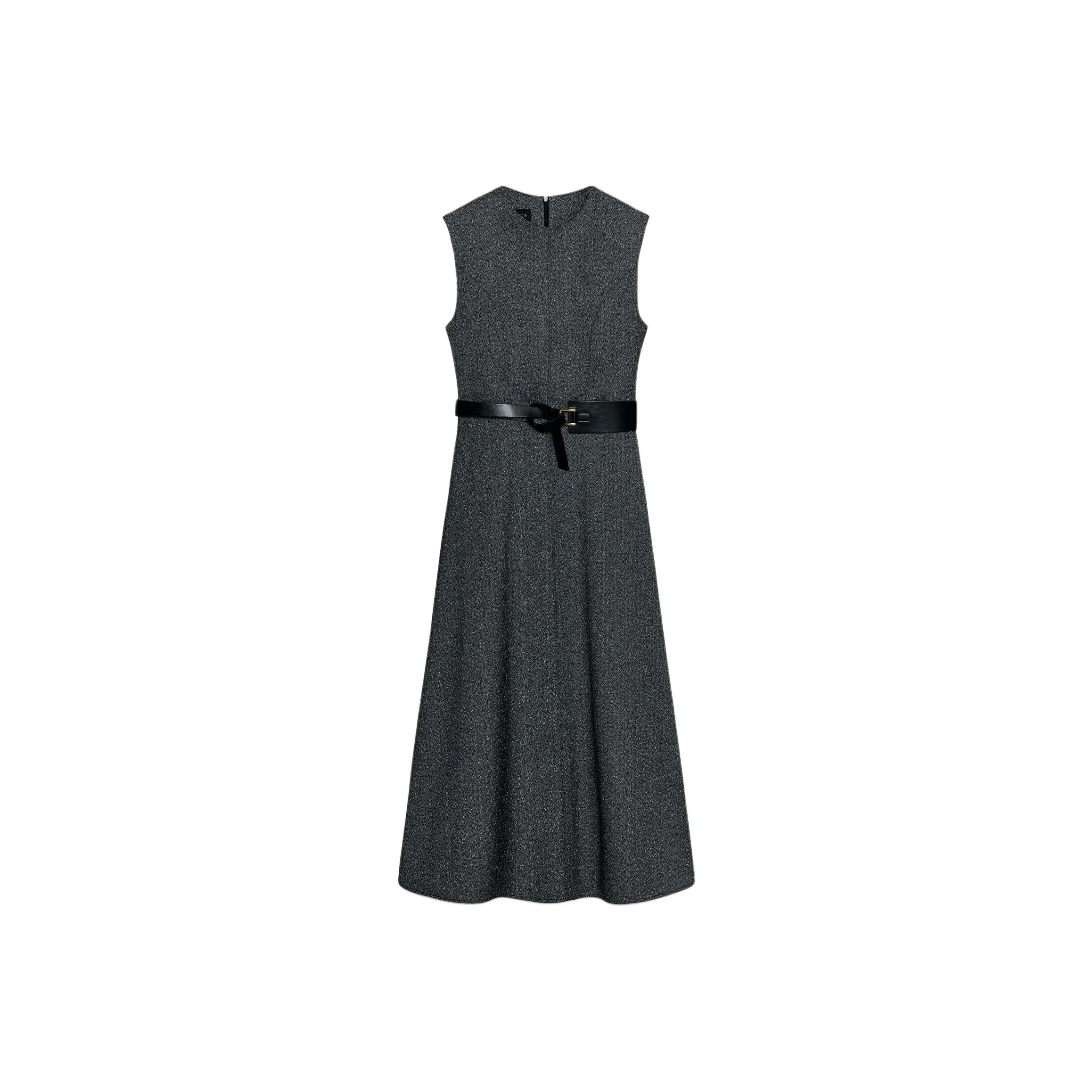 ZARA Зебра с принтом Серый Женские Платья без рукавов