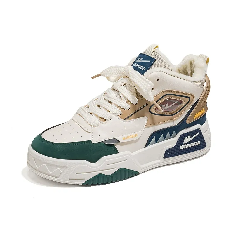 Warrior Теплоизоляционное покрытие увеличивающее высоту устойчивое к истиранию высокие кроссовки для скейтбординга мужские бежевый хаки зеленый
