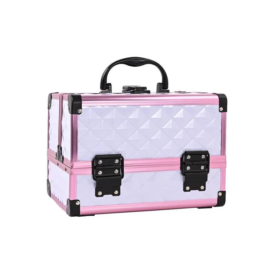 RULINSHI Tattoo Nail Art Хранение Коробка Инструменты для красоты Алюминиевый Кейс с Большой емкостью и Зеркальце Сумка для макияжа и Туалетных принадлежностей