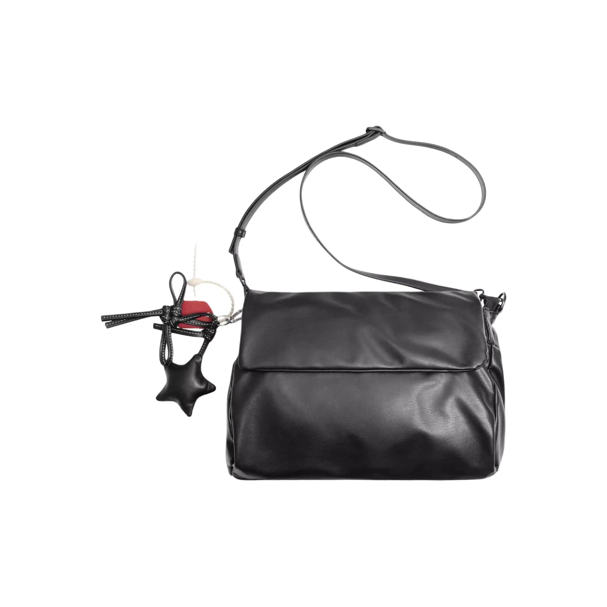 ZARA ПУ (полиуретан) Сумка через плечо Мужская Черная