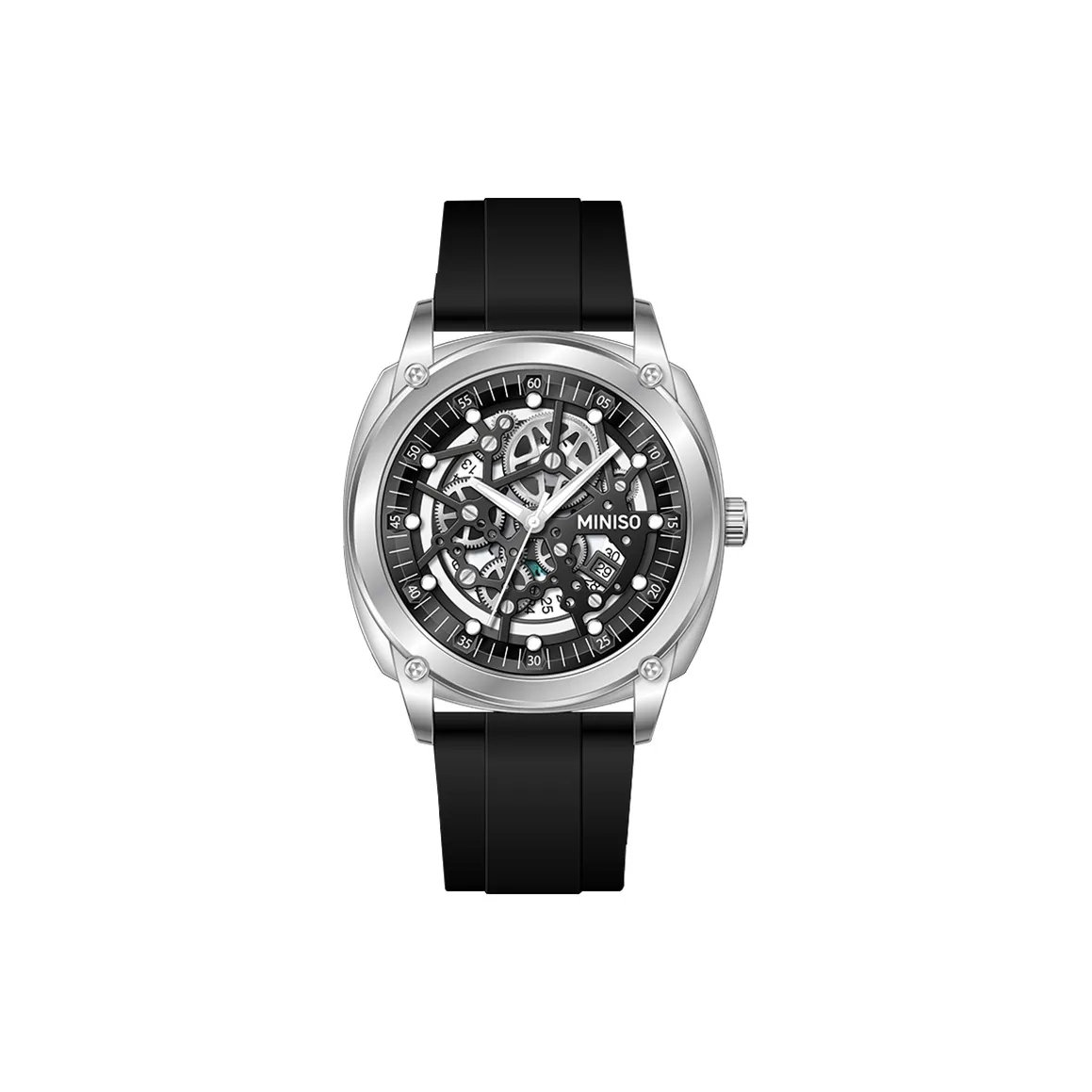 Miniso Darth Vader Collection Кварцевый механизм Резиновый ремешок Циферблат Унисекс Черный