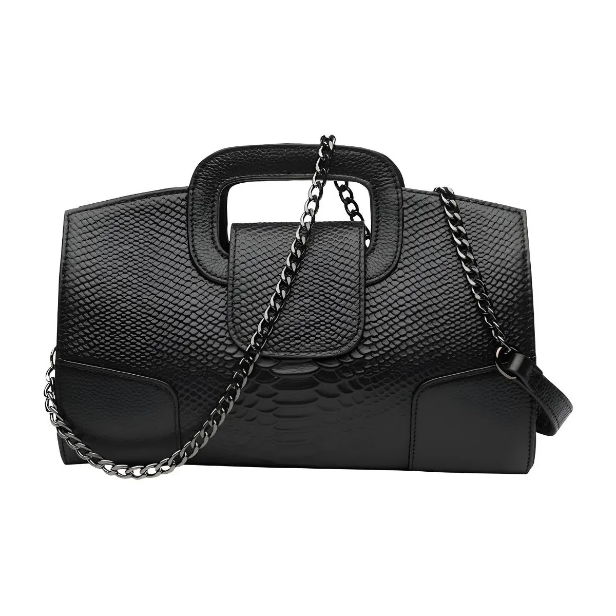 OUBOTE Корова Кожа Одно Плечо Сумка Стандартная Женская Черная