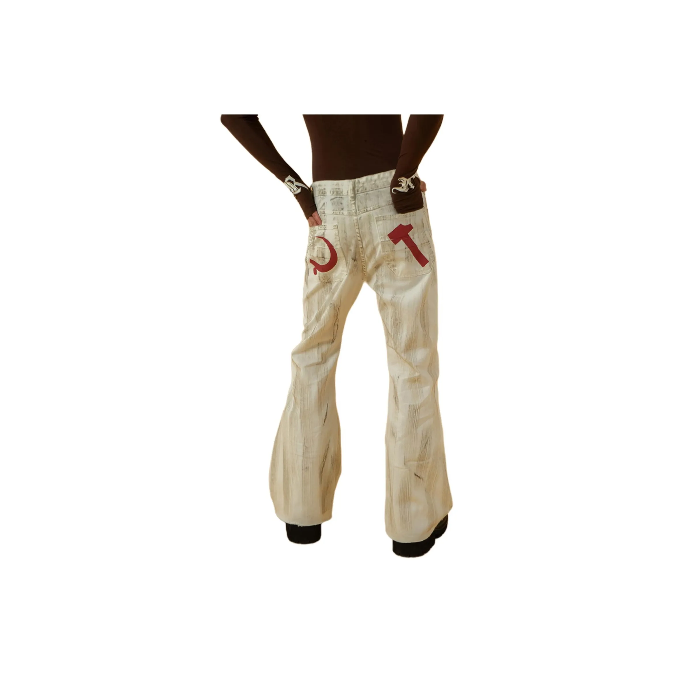 NEVER RULE Белый Унисекс Джинсы