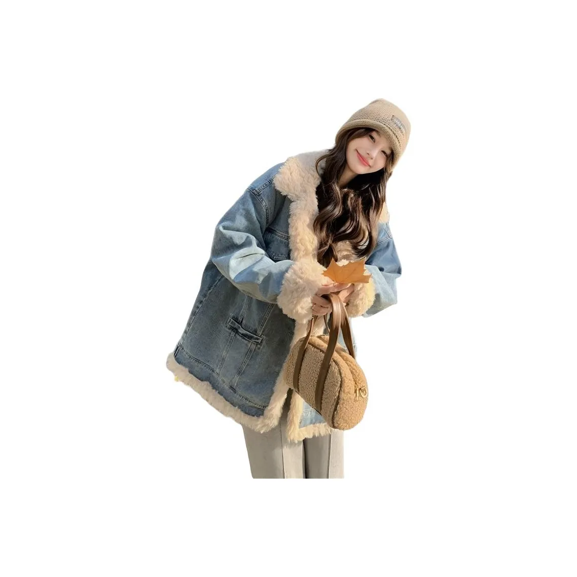 BONAS Джинсовый синий Женские пуховики