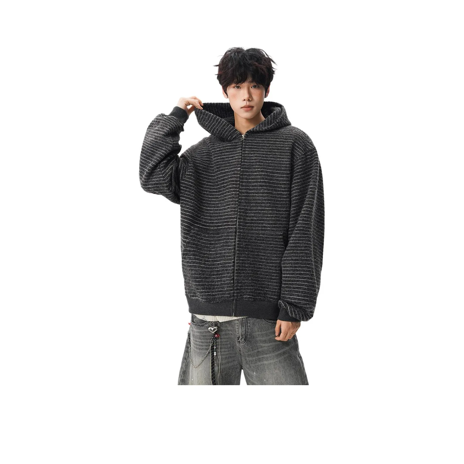 ENPofficial Осенний Зимний Свитшот Модный Бренд Свободный крой Винтаж Неформальный Стиль Универсальный Повседневный Пальто с молниями Унисекс