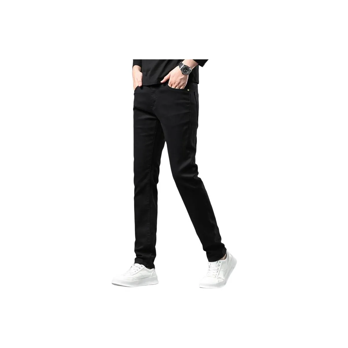 JIKENDI Мужские черные джинсы