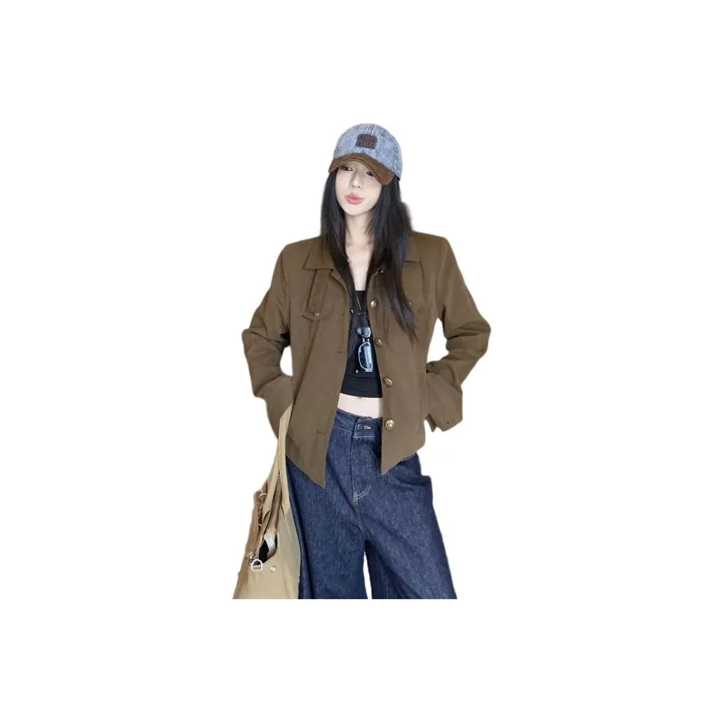 GEZITAI Коричневый Женский Куртки