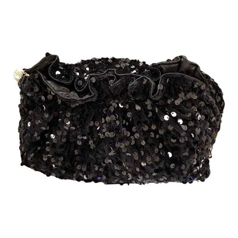 RULINSHI Портативное Хранение Жемчужный Нишевый Клатч Винтаж Велюровый Блестки Вечерняя Сумка Косметичка Сумка для Туалетных Принадлежностей