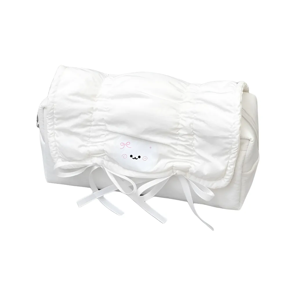 YUANDAOQIN Instagram стиль однотонный мягкий котенок лямка бант балет позиционирование стиля большой объем хранение косметички