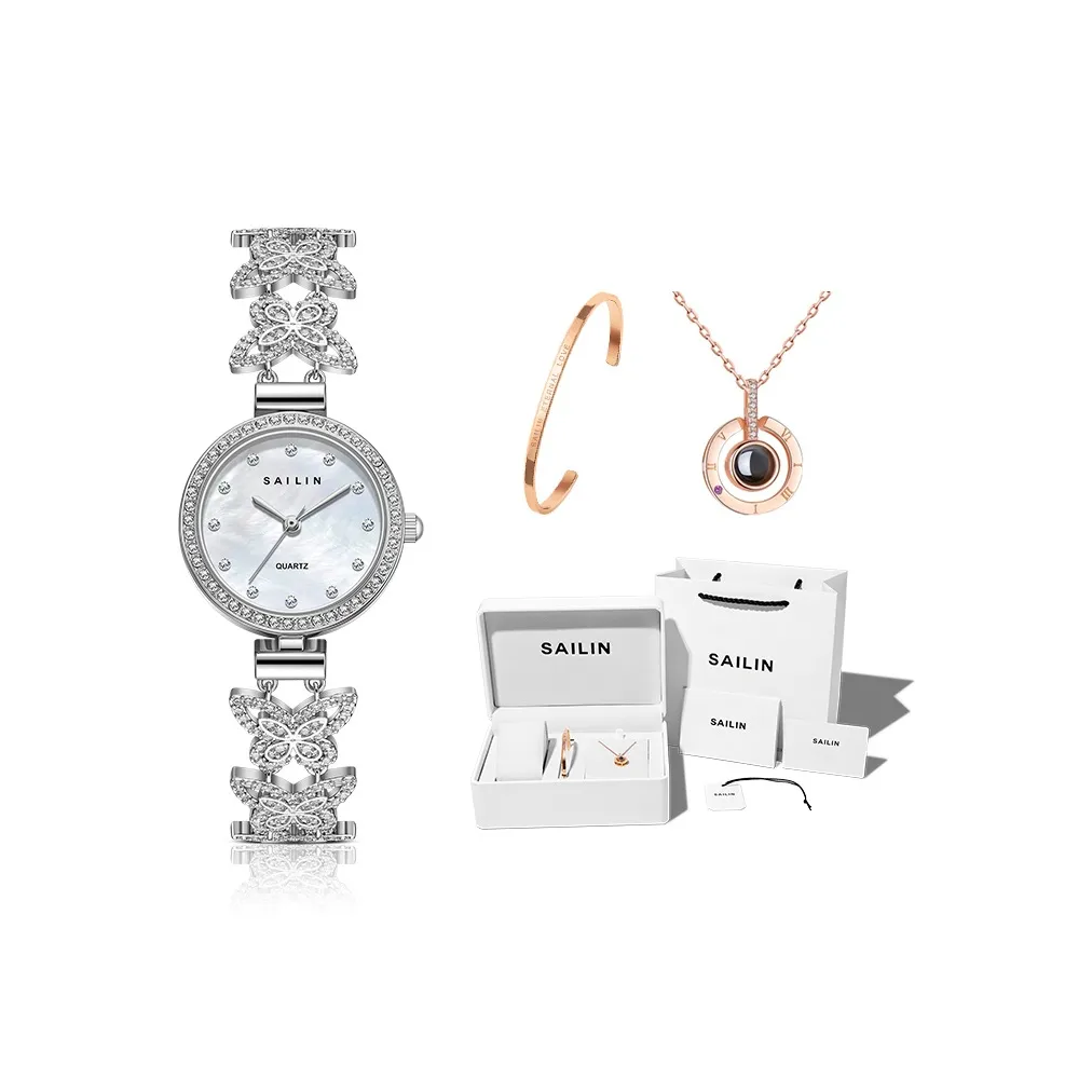 SAILIN Кварцевый механизм нержавеющая сталь ремешок женские часы жемчужная раковина цвет циферблат часов
