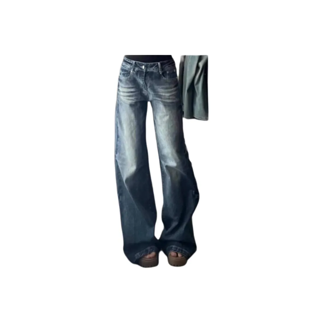 Мед Винтажный синий Женские Джинсы