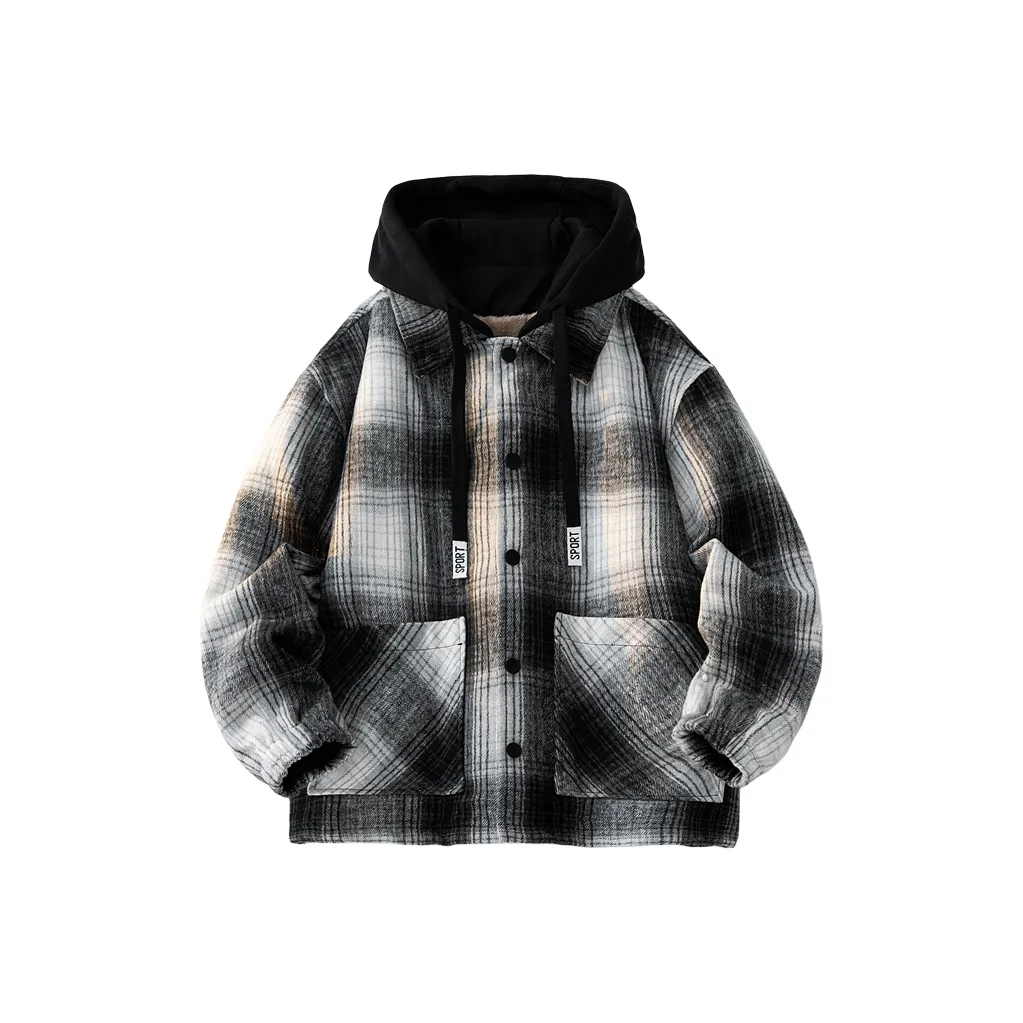 Tingqu Куртка Унисекс Черный Белый Клетка